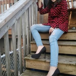 Padded Elbows Soft Plaid Shirt
